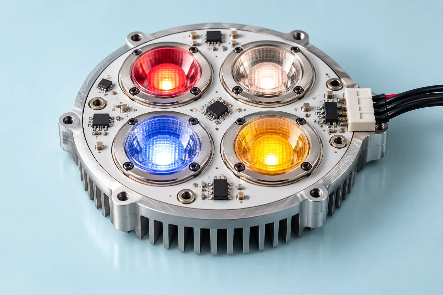 Original visualization of a configurable multi-wavelength COB light engine
