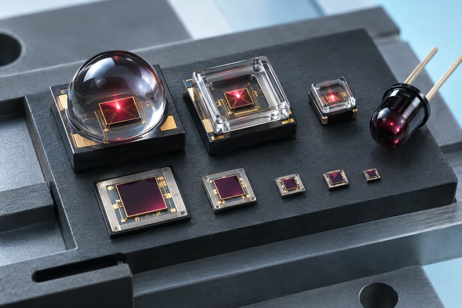 Original visualization of infrared LED dies and packages