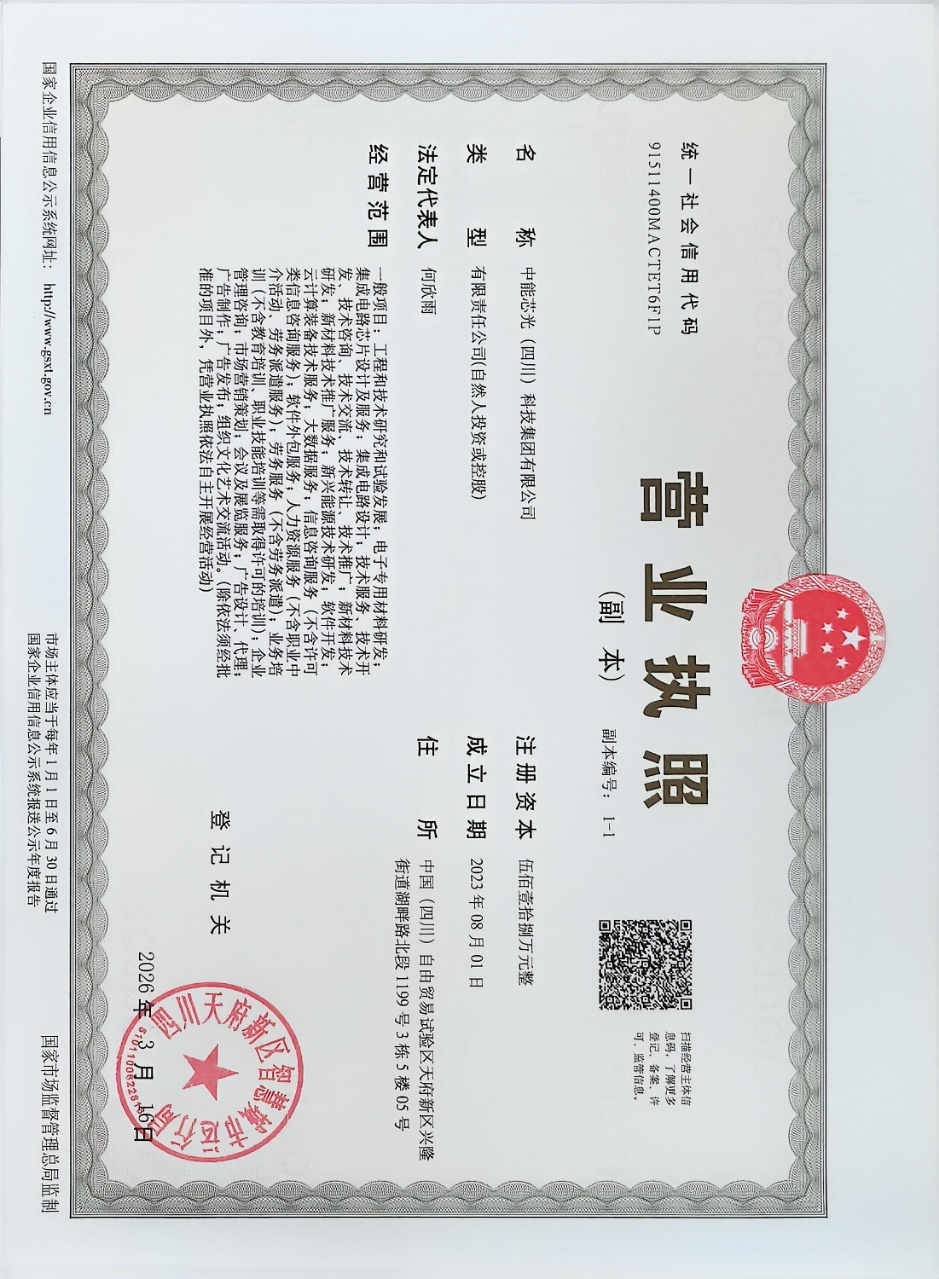 CECL (Sichuan) Technology Group Co., Ltd. Business License